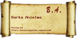 Barka Anzelma névjegykártya